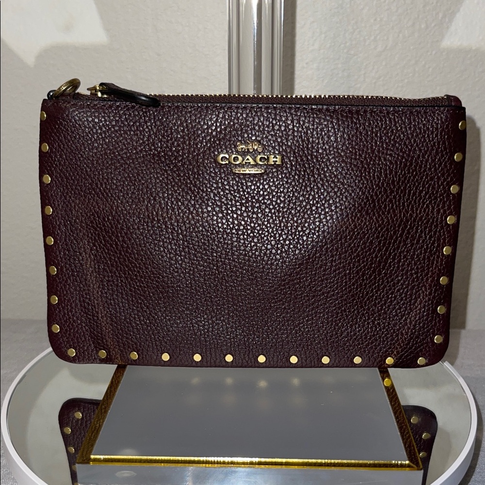 Coach Bordered Rivet Small Wristlet,  SOLD